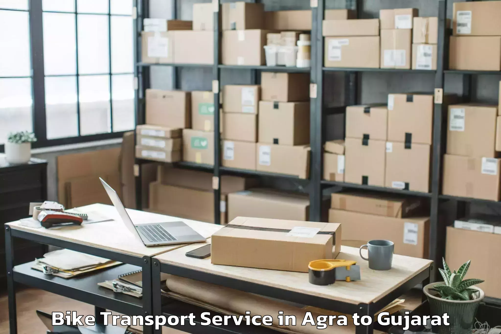 Book Agra to Radhanpur Bike Transport Online